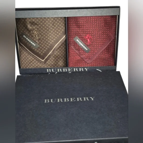 Burberry | Accessories | Burberry Brown And Red Handkerchief Set  display picture 1